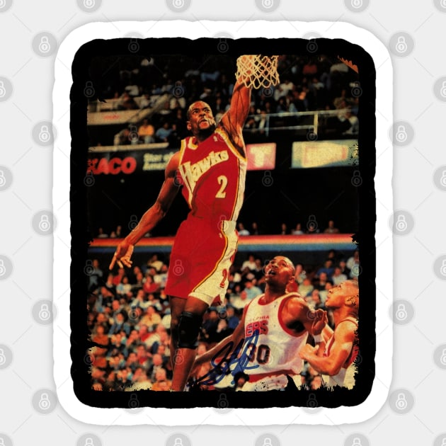 Stacey Augmon - Vintage Design Of Basketball Sticker by JULIAN AKBAR PROJECT